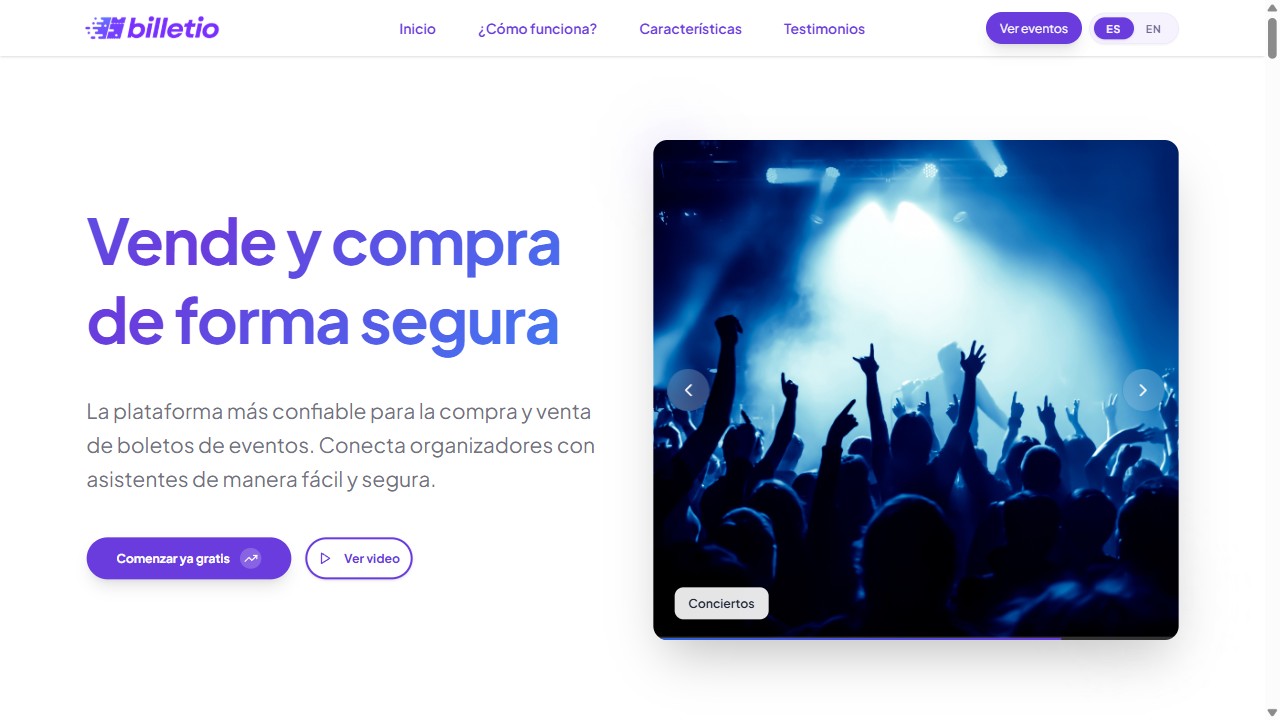 Billetio: plataforma de boletaje de eventos